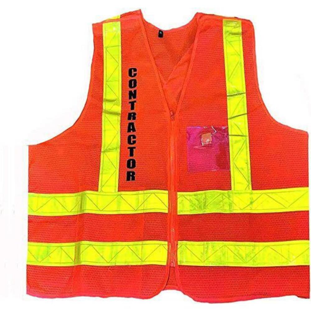 NYCTA Style Contractor High Visibility Reflective Safety Vest with Zips and Pock